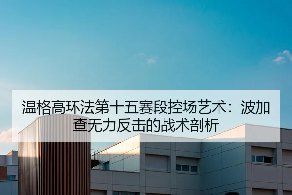 温格高环法第十五赛段控场艺术：波加查无力反击的战术剖析